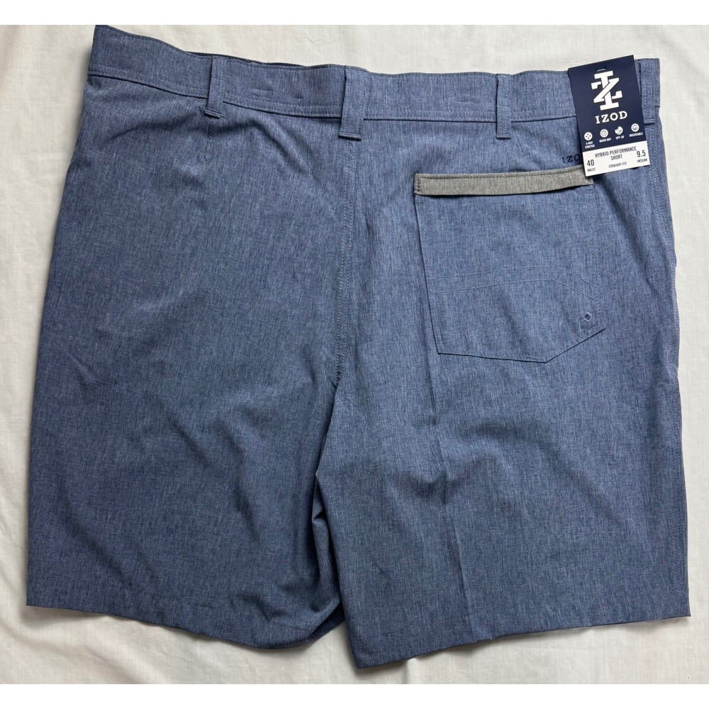 IZOD Mens Hybrid Performance Shorts 40 Medieval Blue Beach Quick Dry Golf - Picture 15 of 16